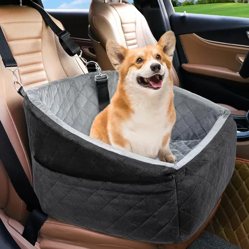 NEEZUKAR Asiento de automóvil para perros pequeños, asiento elevador desmontable y lavable para perros de menos de 30 libras, asiento de automóvil