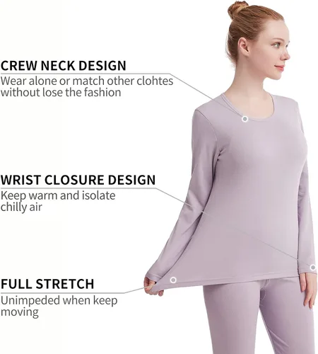 Miniatura 2 de Ropa interior térmica para mujer Long Johns conjuntos de ropa interior térmica para mujer, capa base ultra suave, regalos con caja