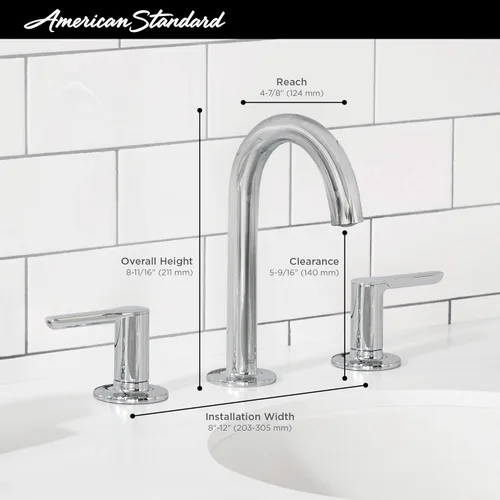 Miniatura 5 de American Standard 7105801.002 Studio S - Grifo de baño con manijas de palanca, cromo pulido