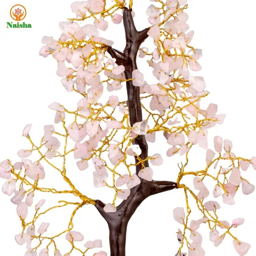 Miniatura 5 de NAISHA Árbol de la vida de cuarzo rosa, árbol de chakras para energía positiva, figura de Feng Shui, piedra preciosa hecha a mano, bonsái de árbol