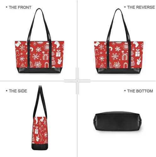 Miniatura 3 de Merry Christmas Icon Red Large Capacity laptop purse for women 14 with zipper large work bags for women for mom with diaper estuche para laptop 14