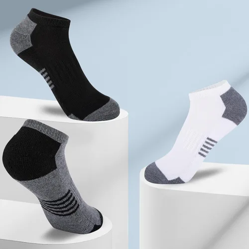 Miniatura 5 de Comfoex 10 pares de calcetines tobilleros de corte bajo para niños de 8-10, 4-6, 6-8 años, calcetines deportivos cortos con suela acolchada