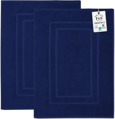 Miniatura 21 de Feather & Stitch - 2 tapetes de baño tipo toalla (30 x 21 pulgadas), tapetes de baño de rizo 100% algodón, tapetes para el suelo de la ducha