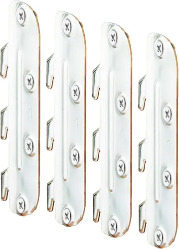 Miniatura 9 de POWERTEC 71425-P2 Soportes de riel de cama montados en superficie, herrajes de fijación de marco de cama con tornillos de montaje, ganchos de riel