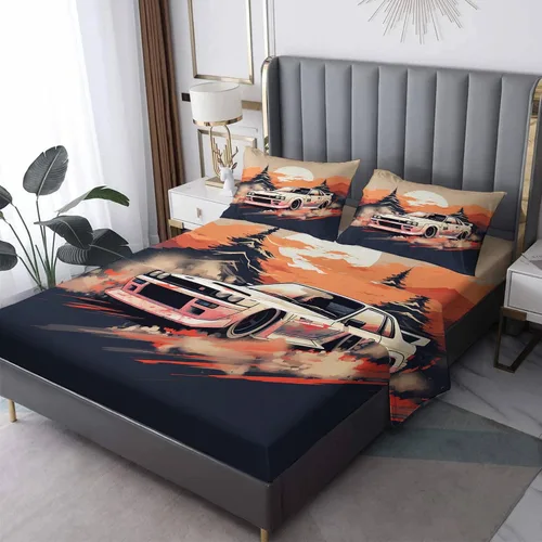 Miniatura 8 de Juego de sábanas tamaño individual: sábanas y fundas de almohada, sábanas y fundas de almohada, microfibra suave y bolsillo profundo y patrón sin