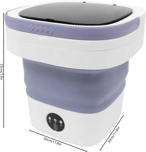 Miniatura 6 de Mini lavadora portátil de 12 litros, lavadora plegable y secadora giratoria con cesta de drenaje, lavadora eléctrica plegable para apartamentos
