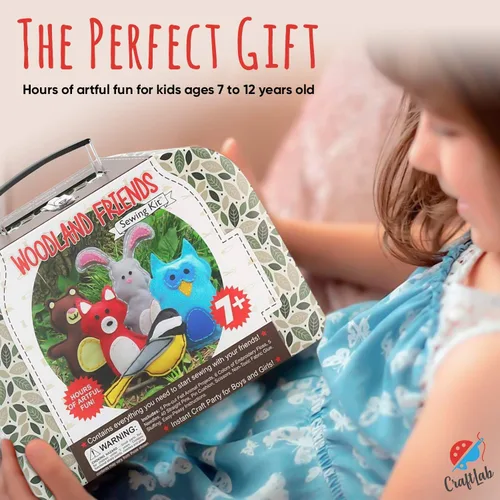 Miniatura 7 de Kit educativo de costura con animales del bosque para niños de 7 a 12 años, por Craftster's Sewing