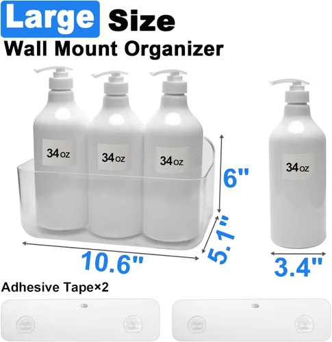 Miniatura 9 de Diesisa Organizador acrílico para montaje en pared, 5.1 pulgadas de profundidad x 10.9 pulgadas de ancho x 6 pulgadas de alto, organizador