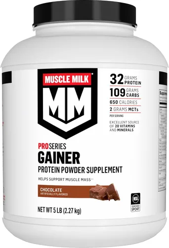 Muscle Milk Gainer Proteína en Polvo, Chocolate, 32g Proteína, 5 Libras