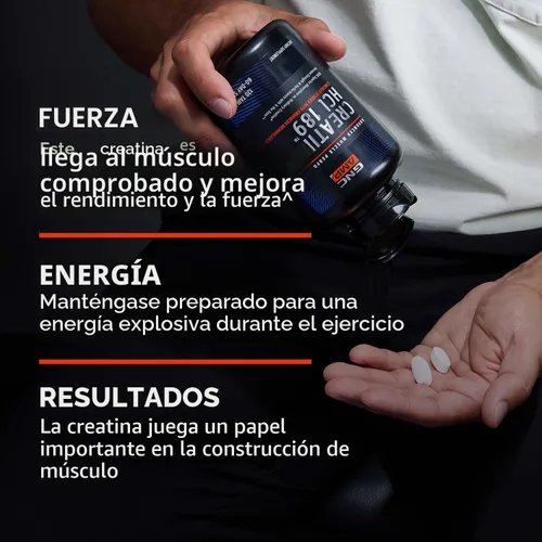Miniatura 6 de GNC AMP Creatina HCl 189 Píldoras, clínicamente probada para aumentar la fuerza y la masa muscular, rendimiento atlético, producción de energía