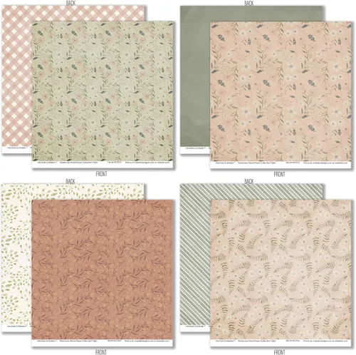 Miniatura 7 de Paquete de papel de patrón – Acuarela Florales – Papel de álbum de recortes de 12 x 12 pulgadas, 12 x 12 pulgadas, diseño floral de álbumes