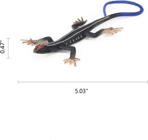 Miniatura 6 de UANDME 8 figuras de animales de lagarto realistas de reptiles, accesorios de broma de camaleón, juguete aterrador, criaturas salvajes de la vida