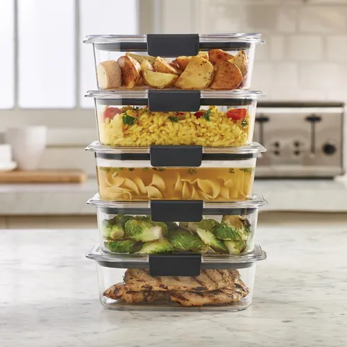 Miniatura 6 de Rubbermaid Brilliance - Recipientes para almacenar alimentos sin BPA con tapas herméticas, ideales para almuerzo, preparación de comidas y sobras