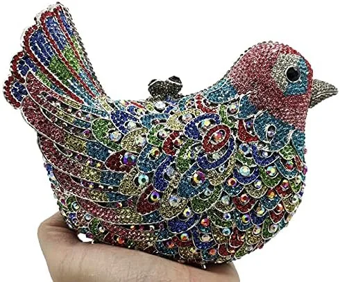 Miniatura 7 de Boutique De FGG Monederos de mano de cristal para mujer, elegante bolso de noche con diamantes de imitación, paloma de graduación, bolso de mano