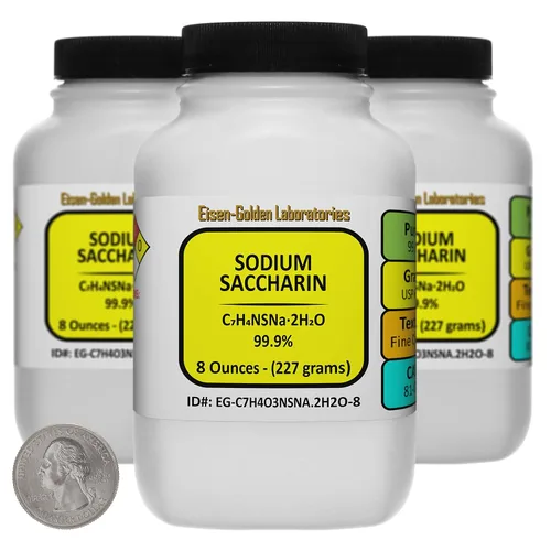 Miniatura 6 de Sacarina de sodio [C7H4O3NSNa.2H2O] 99.9% USP Cristales de grado alimenticio 4 onzas en una botella