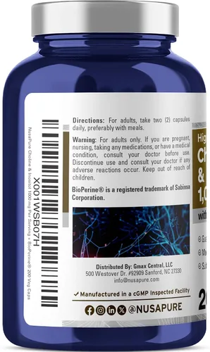 Miniatura 3 de NusaPure Colina e inositol - Apto para vegetarianos/veganos, sin OMG - 1000 mg - 200 cápsulas vegetales