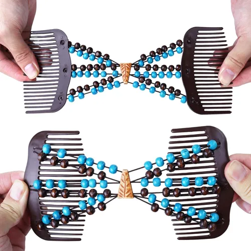Miniatura 5 de 5 Piezas de Accesorios Mágicos Elásticos para el Cabello: Clips de Peine Elásticos Ajustables, Hacedores de Moños Vintage para Mujeres, Niñas