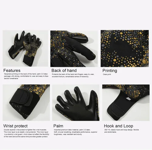 Miniatura 5 de Alomejor Guantes de portero, palma de látex antideslizante con reverso de neopreno transpirable para fútbol y fútbol