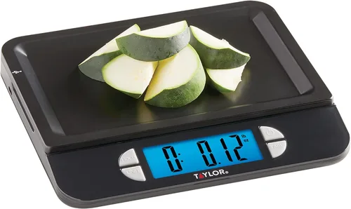 Miniatura 7 de Taylor Báscula digital recargable por USB para cocina y alimentos, capacidad de 11 libras con bandeja apta para lavavajillas, cable incluido Negro