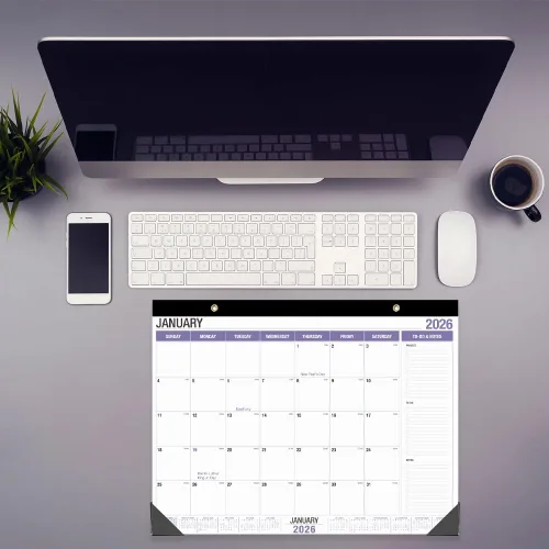 Miniatura 7 de Calendario de escritorio grande 2026, desde enero de 2026 hasta diciembre de 2026, calendarios de escritorio de 22 x 17 pulgadas con lista de Púrpura