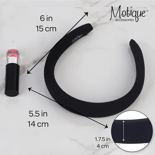 Miniatura 5 de Motique Accessories Diadema acolchada negra para mujer