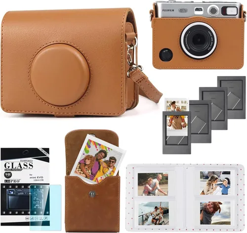 Miniatura 9 de CAIYOULE Mini EVO Funda, Funda protectora para cámara híbrida digital instantánea Fujifilm Instax Mini EVO, accesorios Mini EVO con bolsa de piel