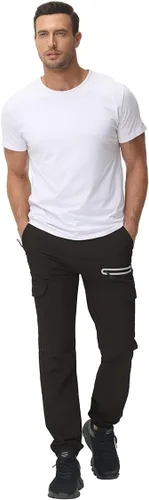 Miniatura 4 de YuKaiChen Pantalones cargo Ripstop, resistentes al agua, para hombre, ligeros, para senderismo, viajes, cintura resistente, pantalones casuales