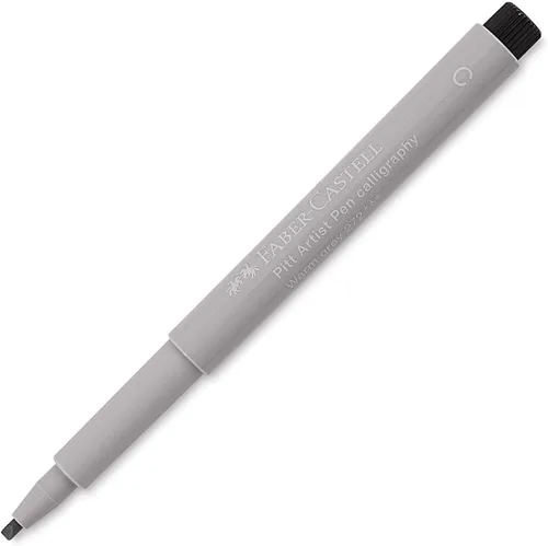 Faber-Castell Pitt, pluma artística de arte y gráfico, caligrafía, tinta india, gris cálido, bolígrafo de un solo pitt, para arte, manualidades,