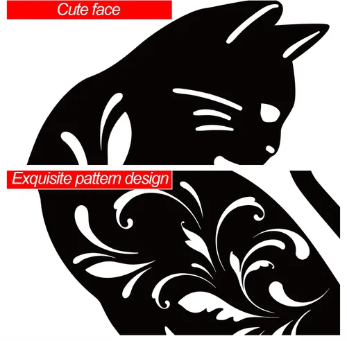 Miniatura 4 de URATOT Paquete de 3 estatuas de jardín de metal para gatos, silueta de gato negro, estacas decorativas para jardín al aire libre, estatuas