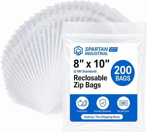 Miniatura 8 de Spartan Industrial - Bolsas de plástico de polietileno transparente recerrable de 6" x 9" (200 unidades) de un cuarto de galón con cremallera