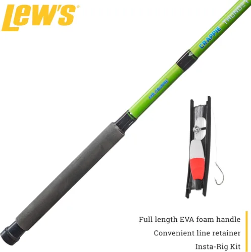 Miniatura 4 de Lew's Crappie Thunder - Caña de pescar telescópica, potencia ligera, acción rápida, fibra de vidrio de primera calidad, mango de espuma EVA