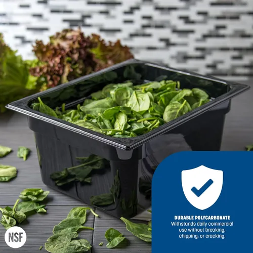 Miniatura 5 de Carlisle FoodService Products StorPlus Contenedor de almacenamiento de alimentos, bandeja de alimentos de tamaño medio para servir y almacenar Negro