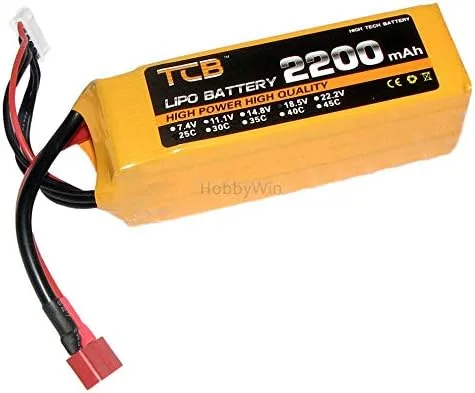 Miniatura 2 de 18.5V 5S 2200mAh 25C LiPo Batería T-Type Plug Max 40C Tasa de descarga para RC Modelo Avión FPV Drone Helicóptero