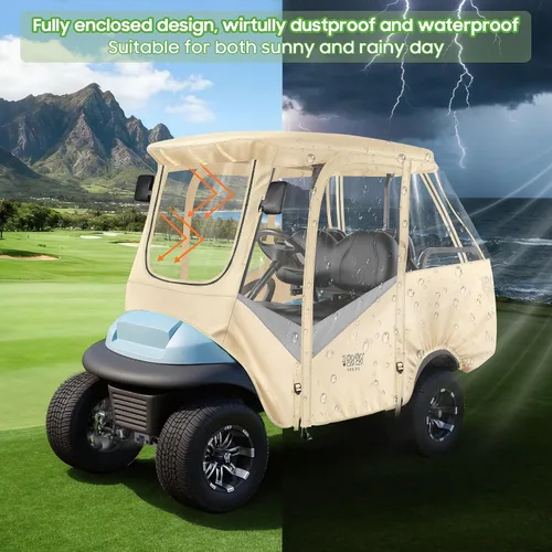 Miniatura 5 de 10L0L Carcasa para carrito de golf para 4 pasajeros para Club Car Precedent de 57 pulgadas, cubierta de lluvia transparente impermeable 600D