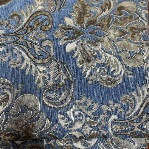 Miniatura 5 de TinaKim Tela de Tapicería Floral, Jacquard Damasco de Chenilla, para Recubrir Sillas de Muebles y Sofás (Azul, 2 Yardas)