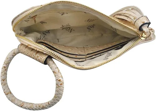Miniatura 5 de NGIL Mini bolso de pulsera para mujer, mini bolso de cuero sintético con borla de flecos, cartera de pulsera para mujer