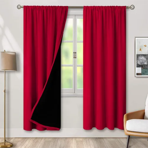 Miniatura 127 de BGment - Cortinas opacas para sala de estar de 63 pulgadas de largo, juego de 2 paneles, cortinas para oscurecer toda la habitación, cortinas
