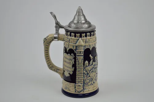 Miniatura 5 de Essence of Europe Gifts 0.6 litros OktoberfestHaus - Jarra alemana con tapa Das Leben Ist Ein Wurfelspiel Wir Wurfeln All Tage