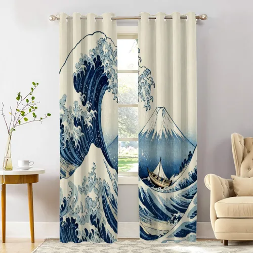 Miniatura 71 de Shrahala Abstract Pattern Geometric Blackout Window Curtains, Concentric Squares Thermal Insulated Curtains Grommet Long Drapes for Bedroom,Living