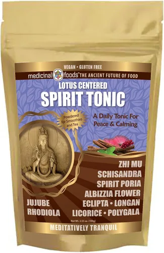 Medicinal Foods - Tónico espiritual centrado en loto, meditación y sueño, polvo de hierbas chinas puras, vegano, sin OMG, sin azúcar, sin gluten,