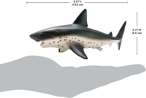 Miniatura 3 de Safari Ltd. Figura de tiburón salmón – Pintada a mano, realista modelo de 5.5 pulgadas – Divertido juguete educativo del océano para niños, niñas