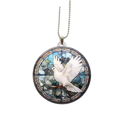 Pigeon Bird Ornament Car Rear View Mirror Accessories Christmas Tree Ornament Decoration Hanging Charm Interior Rearview Pendant Decor Gift
