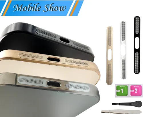 Miniatura 3 de Protector de polvo de altavoz de metal de alta calidad para iPhone 16 Pro, cubierta de malla antipolvo, sin silenciamiento de sonido, evita costosas