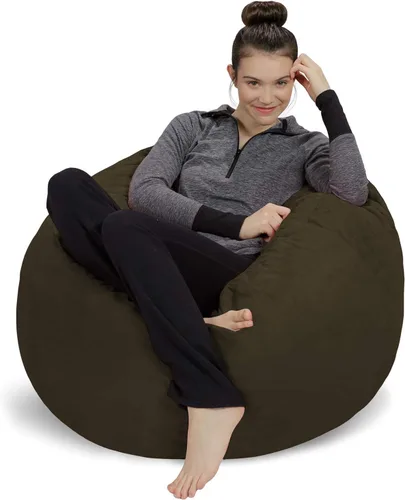 Miniatura 39 de Sofa Sack Funda para silla puff solamente, sin relleno, cómoda funda de repuesto para silla redonda, 5 pies, color carbón Carbón - Solo funda