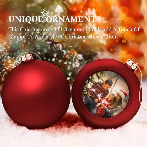 Miniatura 3 de Adorno de bola de foto personalizada adorno decorativo de Navidad de bola colgante. Tamaño grande
