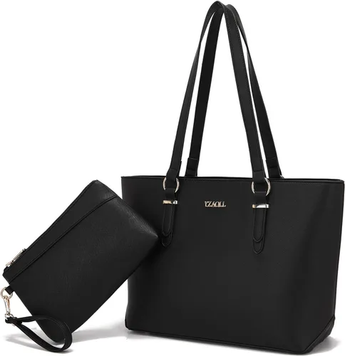 Miniatura 26 de YZAOLL Bolsos para mujer de cuero sintético, medianos y grandes, bolso de hombro, cartera, juego de bolso de mano y billetera