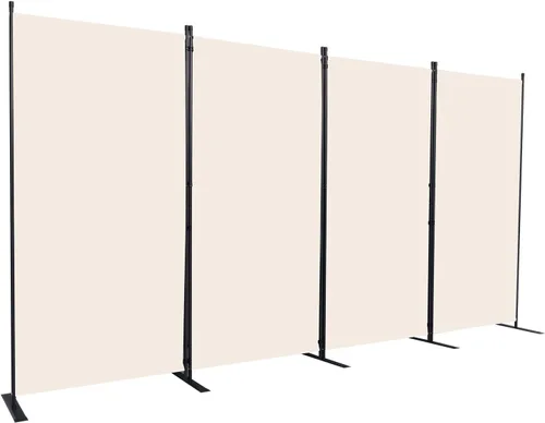 Miniatura 9 de CHOSENM Divisor de pared, 4 paneles divisores de habitación y pantallas de privacidad plegables con pies de soporte más anchos, pantalla de Gris
