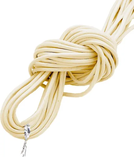 Cuerda redonda de cuero real de 21 yardas, cuerda trenzada de cuero genuino para hacer joyas, collares, pulseras, cordones de zapatos, correas de