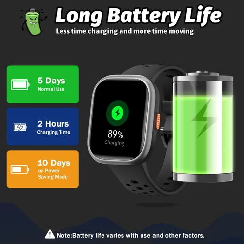 Miniatura 8 de Heroange - Reloj inteligente para niños y niñas, resistente al agua IP68, reloj de seguimiento de fitness para niños con pantalla de 1.83", monitor