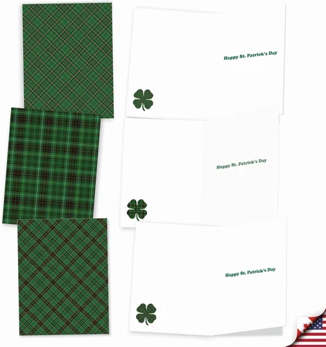 Miniatura 4 de The Best Card Company Juego de 20 tarjetas de notas del día de San Patricio a granel de 4 x 5.12 pulgadas con sobres (10 diseños, 2 de cada uno)